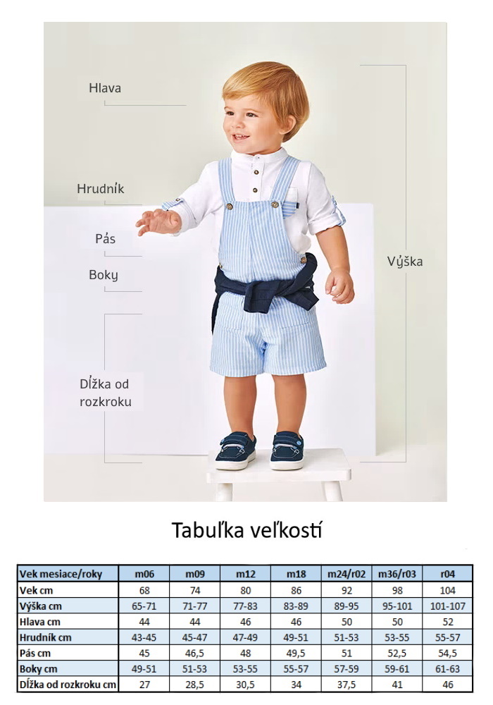 Mayoral tabuľka veľkostí 4