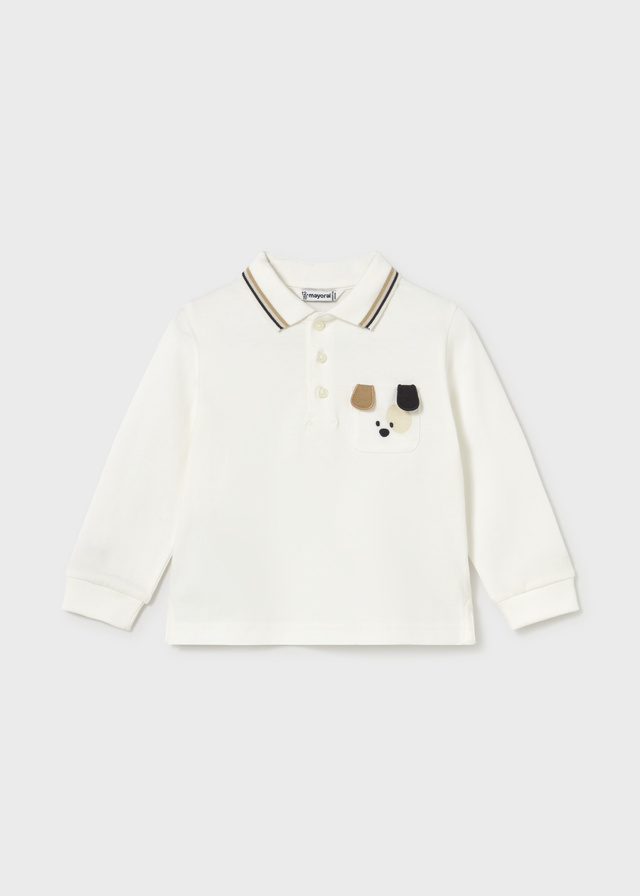 Mayoral Long sleeve polo 02105 Ivory