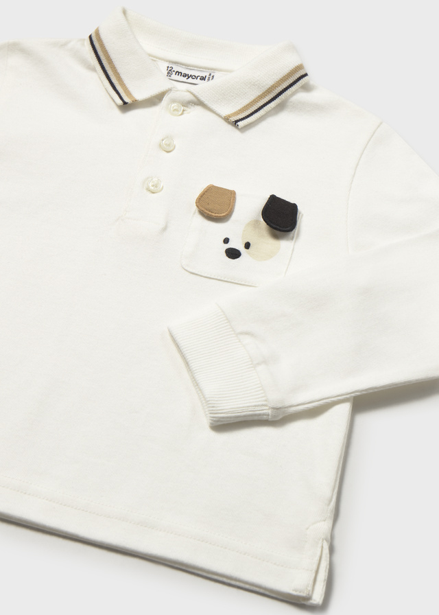 Mayoral Long sleeve polo 02105 Ivory