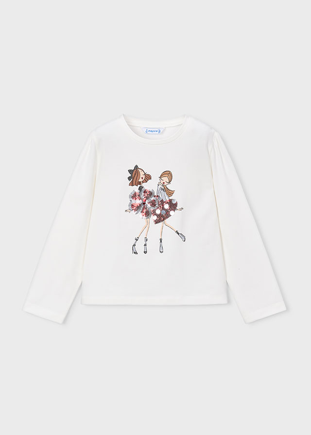 Mayoral L/s t-shirt 04033 Natur-red