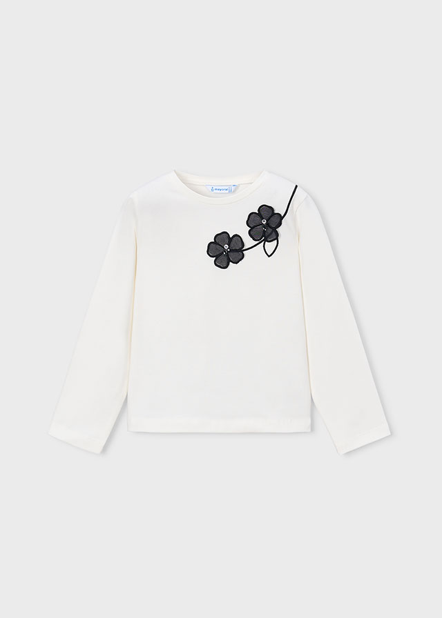 Mayoral L/s t-shirt 04035 Natur-blac
