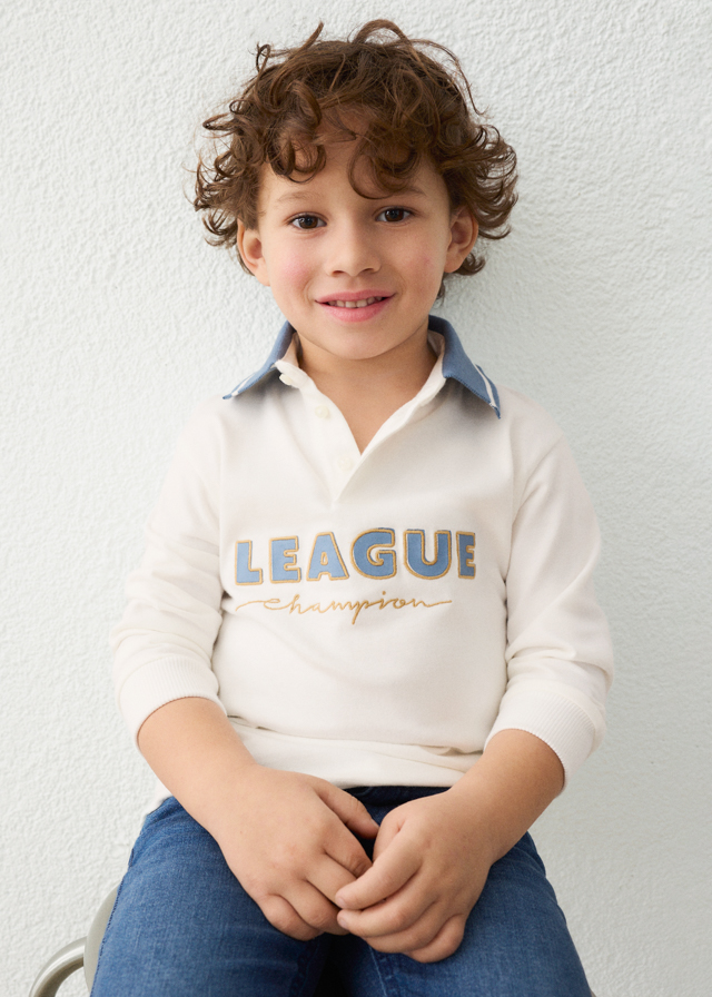 Mayoral Long sleeve polo 04139 Ivory