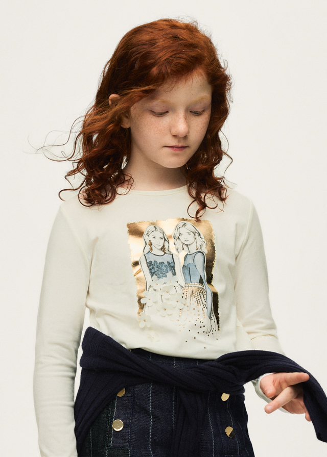 Mayoral L/s t-shirt 07065 Ivory